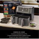 Friteuza cu aer cald Ninja Dual Zone DZ400EU, 2470W, Capacitate 9.5L, 2 compartimente independente, 6 programe de gatire, Gri 6 - lerato.ro