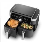 Friteuza cu aer cald Ninja Airfryer DualZone DZ901EU, 2470W, Capacitate 9.5L, 6 programe de gatit, 2 cosuri de 4.75L, Temperatura maxima 240 grade, Gri 3 - lerato.ro