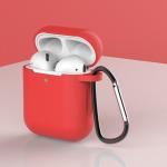 Carcasa cu carabiniera Silicone Soft Case D compatibila cu Apple AirPods 1/2 Red 3 - lerato.ro