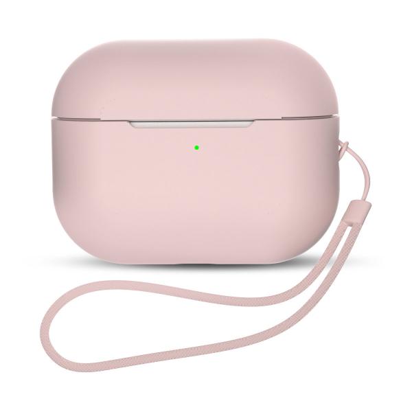 Carcasa cu snur Silicone compatibila cu Apple AirPods Pro / Pro 2 Pink