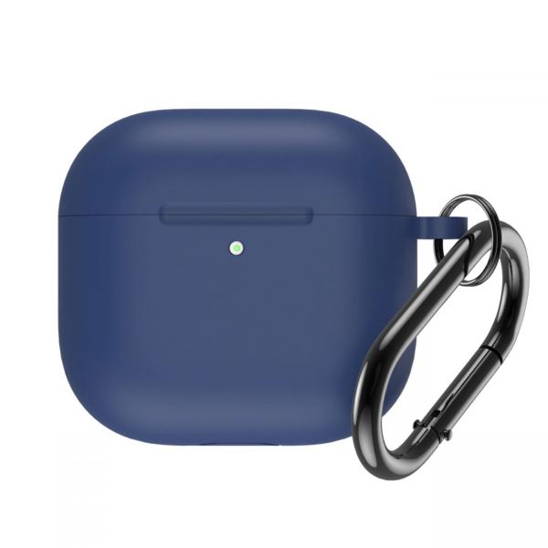 Carcasa cu carabiniera Silicone Case compatibila cu Apple AirPods 4 Navy Blue