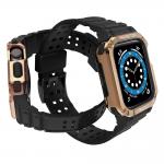 Husa si curea Armored Strap Band compatibila cu Apple Watch 4/5/6/7/8/SE 38/40/41mm Black/Brown 5 - lerato.ro