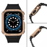 Husa si curea Armored Strap Band compatibila cu Apple Watch 4/5/6/7/8/SE 38/40/41mm Black/Brown 6 - lerato.ro