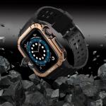 Husa si curea Armored Strap Band compatibila cu Apple Watch 4/5/6/7/8/SE 38/40/41mm Black/Brown 4 - lerato.ro