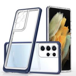 Carcasa Hybrid Armor Clear 3 in 1 compatibila cu Samsung Galaxy S22 Ultra, Albastru