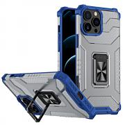 Carcasa Crystal Ring Tough Rugged cu Kickstand compatibila cu iPhone 12 Pro Max, Albastru