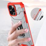 Carcasa Crystal Ring Tough Rugged cu Kickstand compatibila cu iPhone 12 Pro, Rosu 3 - lerato.ro