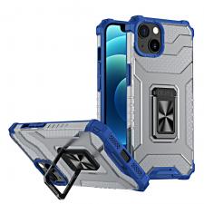 Carcasa Crystal Ring Tough Rugged cu Kickstand compatibila cu iPhone 12, Albastru