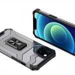 Carcasa Crystal Ring Tough Rugged cu Kickstand compatibila cu iPhone 13 Mini, Negru 8 - lerato.ro