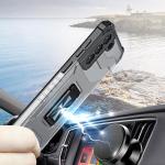 Carcasa Crystal Ring Case Kickstand Tough Rugged compatibila cu Samsung Galaxy S22 Plus, Rosu 5 - lerato.ro