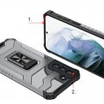 Carcasa Crystal Ring Case Kickstand Tough Rugged compatibila cu Samsung Galaxy S22 Plus, Rosu 7 - lerato.ro