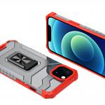 Carcasa Crystal Ring compatibila cu iPhone 13 Mini, Functie magnetica, Red