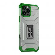 Carcasa Crystal Ring compatibila cu iPhone 13 Pro, Functie magnetica, Green
