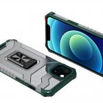 Carcasa Crystal Ring compatibila cu iPhone 13, Functie magnetica, Green 3 - lerato.ro