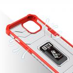 Carcasa Crystal Ring compatibila cu iPhone 13, Functie magnetica, Red
