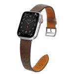 Curea piele Leather Strap compatibila cu Apple Watch 4/5/6/7/8/SE 38/40/41mm Maro inchis 5 - lerato.ro