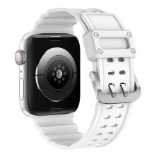 Curea plastic Triple Protection compatibila cu Apple Watch 4/5/6/7/8/SE 38/40/41mm Alb
