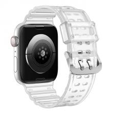 Curea plastic Triple Protection compatibila cu Apple Watch 4/5/6/7/8/SE 38/40/41mm Transparenta