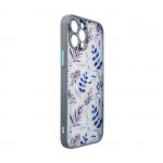 Carcasa Design Case compatibila cu Samsung Galaxy A12 Floral Dark Blue 3 - lerato.ro