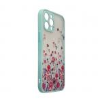 Carcasa Design Case compatibila cu iPhone 13 Pro Floral Blue 3 - lerato.ro