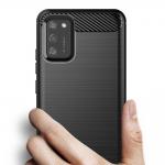 Carcasa Flexible Carbon compatibila cu Samsung Galaxy A02s Black 3 - lerato.ro