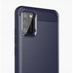 Carcasa Flexible Carbon compatibila cu Samsung Galaxy A02s Blue 4 - lerato.ro
