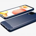 Carcasa Flexible Carbon compatibila cu Samsung Galaxy A12 (2020/2021) / Galaxy M12 Blue