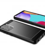 Carcasa Flexible Carbon compatibila cu Samsung Galaxy A72 Black