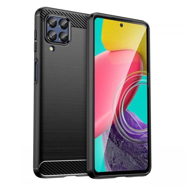 Carcasa Flexible Carbon compatibila cu Samsung Galaxy M53 5G Black 1 - lerato.ro