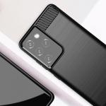 Carcasa Flexible Carbon compatibila cu Samsung Galaxy S21 Ultra Black 5 - lerato.ro