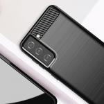 Carcasa Flexible Carbon compatibila cu Samsung Galaxy S21 Black