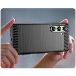 Carcasa Flexible Carbon compatibila cu Samsung Galaxy S24 FE Black 3 - lerato.ro