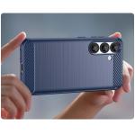 Carcasa Flexible Carbon compatibila cu Samsung Galaxy S25 Blue 3 - lerato.ro