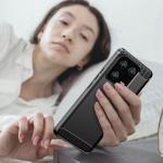 Carcasa Flexible Carbon compatibila cu Xiaomi 13 Pro Black 8 - lerato.ro