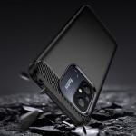 Carcasa Flexible Carbon compatibila cu Xiaomi Poco C55 / Redmi 12C Black 4 - lerato.ro
