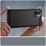 Carcasa Flexible Carbon compatibila cu Xiaomi Redmi A1 Black 7 - lerato.ro