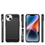 Carcasa Flexible Carbon compatibila cu iPhone 14 Plus Black 4 - lerato.ro