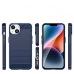 Carcasa Flexible Carbon compatibila cu iPhone 14 Plus Blue 3 - lerato.ro