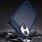 Carcasa Flexible Carbon compatibila cu iPhone 14 Plus Blue 5 - lerato.ro