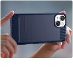 Carcasa Flexible Carbon compatibila cu iPhone 14 Plus Blue 9 - lerato.ro