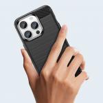 Carcasa Flexible Carbon compatibila cu iPhone 14 Pro Max Black 10 - lerato.ro