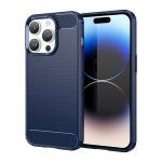 Carcasa Flexible Carbon compatibila cu iPhone 14 Pro Blue 2 - lerato.ro