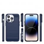 Carcasa Flexible Carbon compatibila cu iPhone 14 Pro Blue 3 - lerato.ro