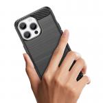 Carcasa Flexible Carbon compatibila cu iPhone 15 Pro Max Black 6 - lerato.ro