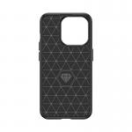 Carcasa Flexible Carbon compatibila cu iPhone 15 Pro Black 3 - lerato.ro