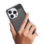 Carcasa Flexible Carbon compatibila cu iPhone 15 Pro Black 5 - lerato.ro
