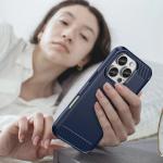 Carcasa Flexible Carbon compatibila cu iPhone 16 Pro Max Blue 8 - lerato.ro