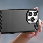 Carcasa Flexible Carbon compatibila cu iPhone 16 Pro Black 9 - lerato.ro