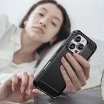 Carcasa Flexible Carbon compatibila cu iPhone 16 Pro Black 5 - lerato.ro