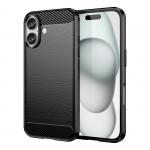 Carcasa Flexible Carbon compatibila cu iPhone 16 Black 10 - lerato.ro